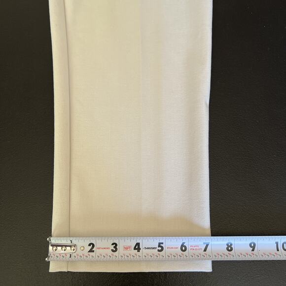 Nicole Miller Pants Women Large Cream Mid Rise Peg Leg Pullon Pockets Office NEW - Picture 12 of 12